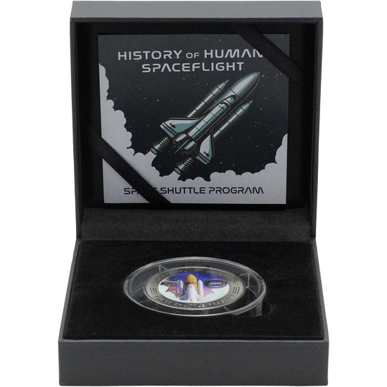 2025 Ghana Titanium Colorized Space Shuttle Program 1oz  BU Coin in OGP