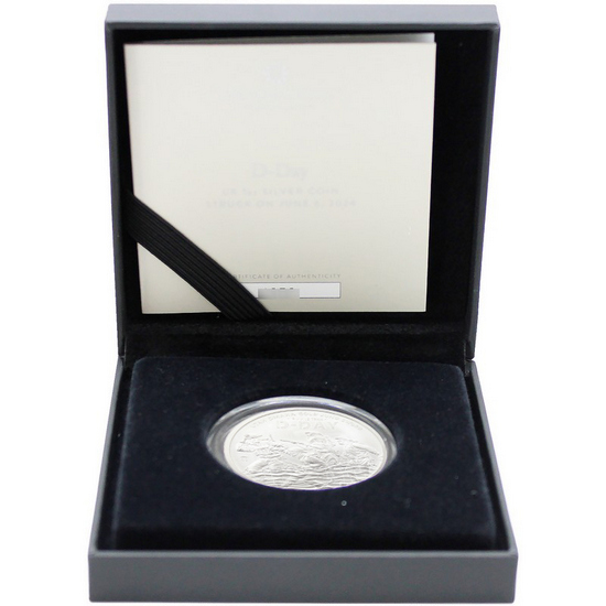 2024 Special Edition Matte Great Britain D-Day 80th Anniversary "80" Privy 1oz .9999 Silver Coin in OGP