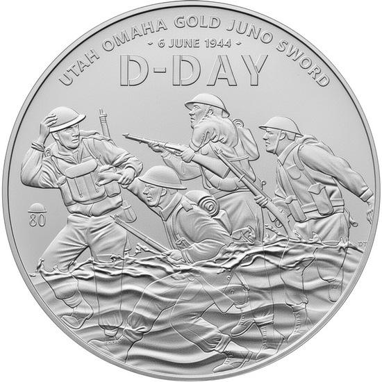 2024 Special Edition Matte Great Britain D-Day 80th Anniversary "80" Privy 1oz .9999 Silver Coin in OGP