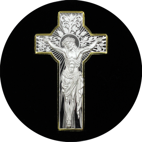 2026 Cameroon Gilded Silver Crucifix Shaped 1oz Ultra High Relief BU Coin OGP