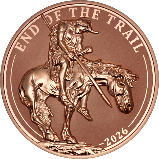2026 Copper Liberia Lunar Year of the Horse High Relief 5oz Coin in OGP