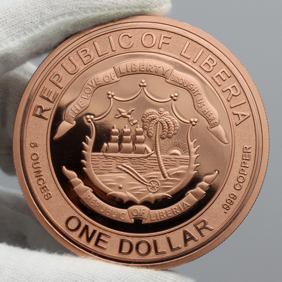 記念小銀盃 2026 Liberia 5 oz Copper End of the Trail High Relief Coin