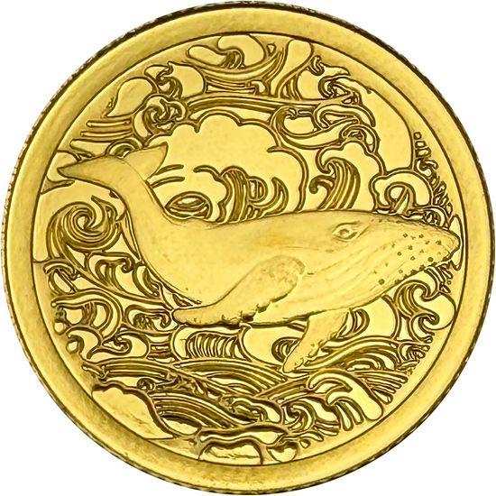 2025 Gold Pitcairn Islands Ocean Wonders: Humpback Whale 0.5 Gram PF Coin