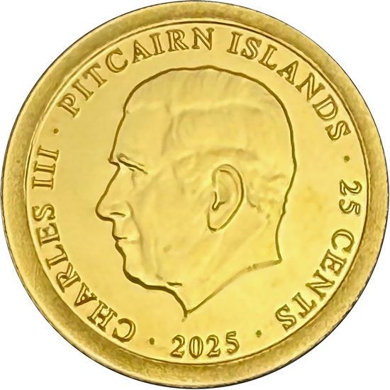 2025 Gold Pitcairn Islands Ocean Wonders: Sea Turtle 0.5 Gram PF Coin