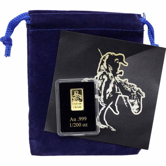 2026 Liberia Gold Prooflike End of the Trail 1/200oz Ingot in OGP