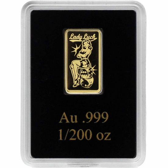 2026 Liberia Gold Prooflike Lady Luck 1/200oz Ingot in OGP