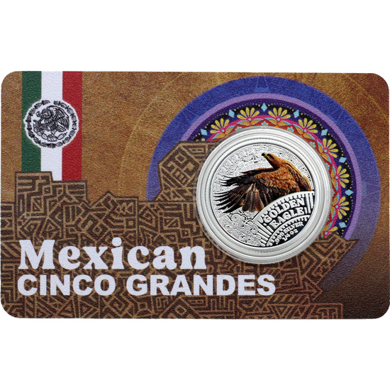 2026 Silver Cameroon Mexican Cinco Grandes (Big 5) Golden Eagle 1/4oz Colorized BU Coin
