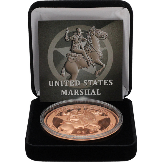 2026 Copper Liberia US Marshal High Relief 5oz Coin in OGP