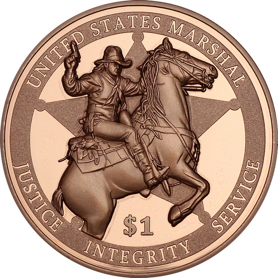 2026 Copper Liberia US Marshal High Relief 5oz Coin in OGP 2026 Copper Liberia US Marshal High Relief 5oz Coin in OGP