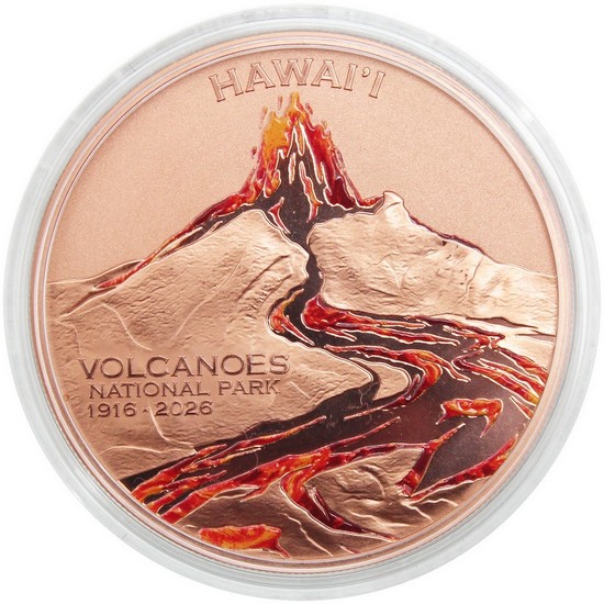 2026 100 Francs Cameroon 5oz Colorized Copper Hawaii Volcanoes National Park OGP 2026 100 Francs Cameroon 5oz Colorized Copper Hawaii Volcanoes National Park OGP