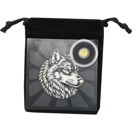 2026 50c NIUE 1/500oz Gold Wolf Prooflie Coin in Velvet Pouch