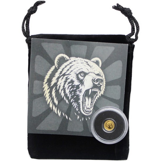 2026 50c MIUE 1/500oz Gold Grizzly Bear Proolike Coin in Velevt Pouch