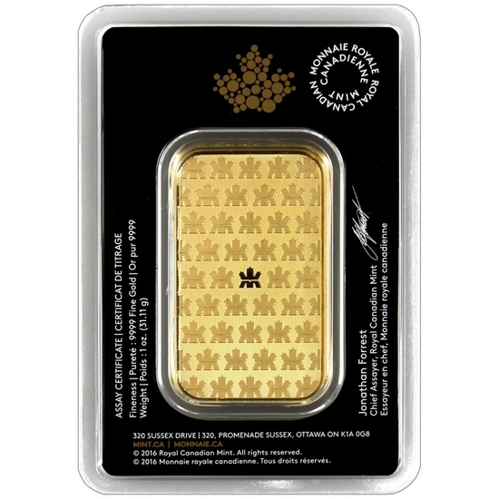 Royal Canadian Mint 1oz Gold Bar Royal Canadian Mint 1oz Gold Bar