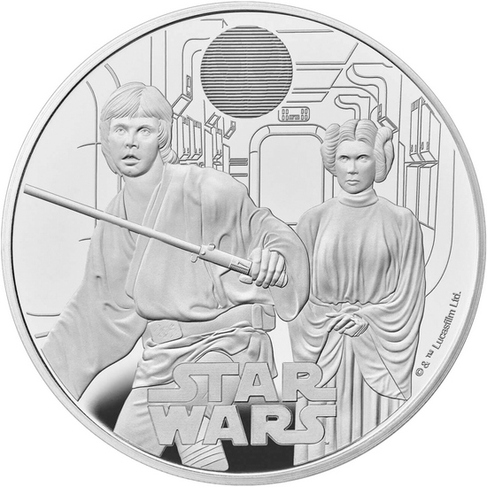 2023 Silver Star Wars Luke Skywalker & Princess Leia 1oz Proof Coin in OGP