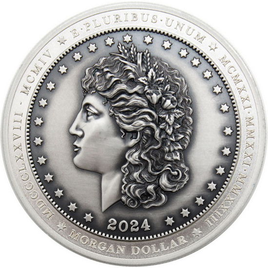 2024 Niue Dual Finish Silver Morgan Dollar UHR Commemorative Coin 2024 Niue Dual Finish Silver Morgan Dollar UHR Commemorative Coin