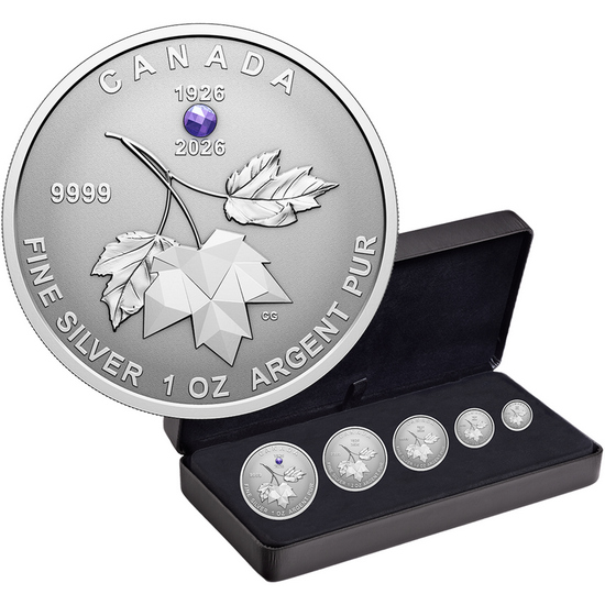 2026 Silver Canada Maple Leaf 100th Birthday of Queen Elizabeth II 5pc Fractional Set