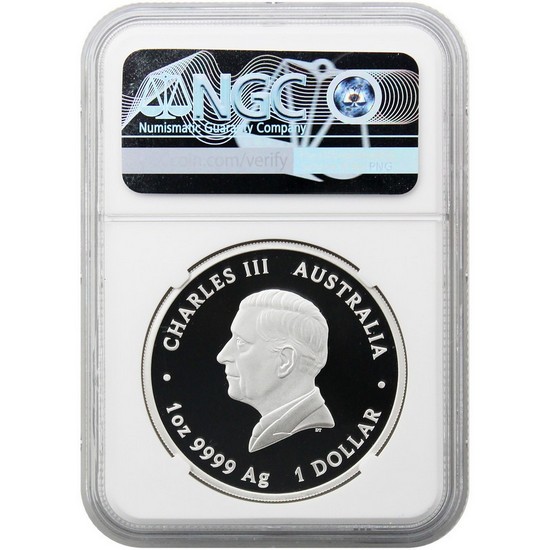 2027 P $1 Proof Australia Silver Year of the Goat NGC PF70 UC ER Australia Flag Label