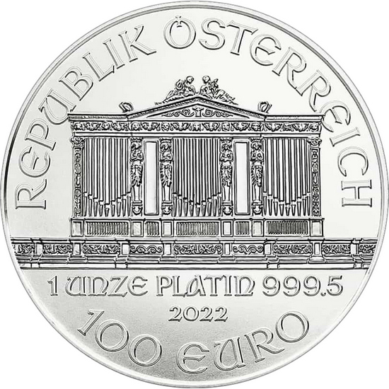 2022 Austria Platinum Philharmonic 1oz BU