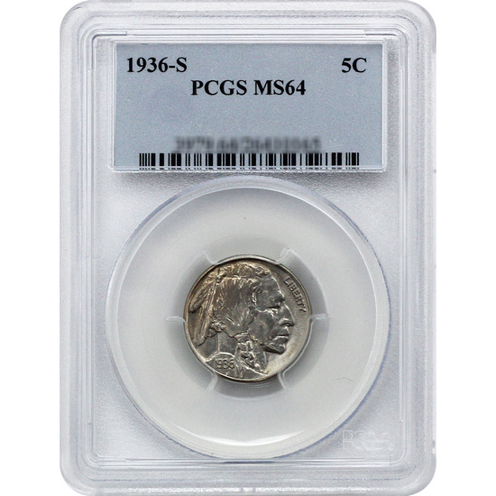 1936 S Buffalo Nickel MS64 PCGS