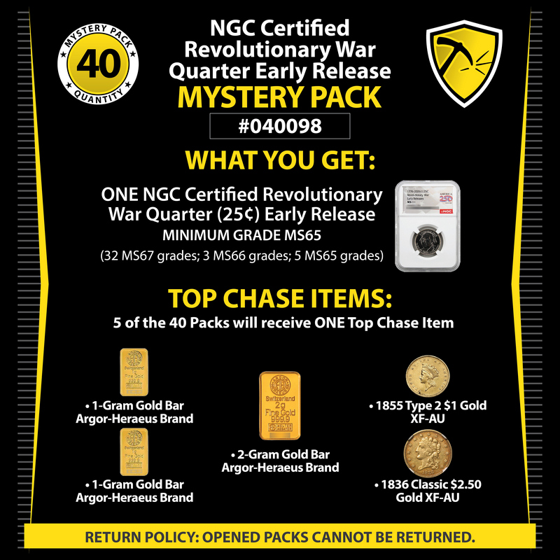 NGC Certified Revolutionary War Quarter Early Release Mystery Pack #040098