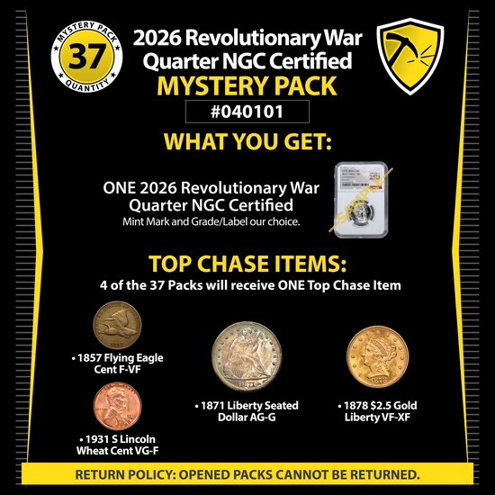 2026 Revolutionary War Quarter NGC Certified Mystery Pack #040101