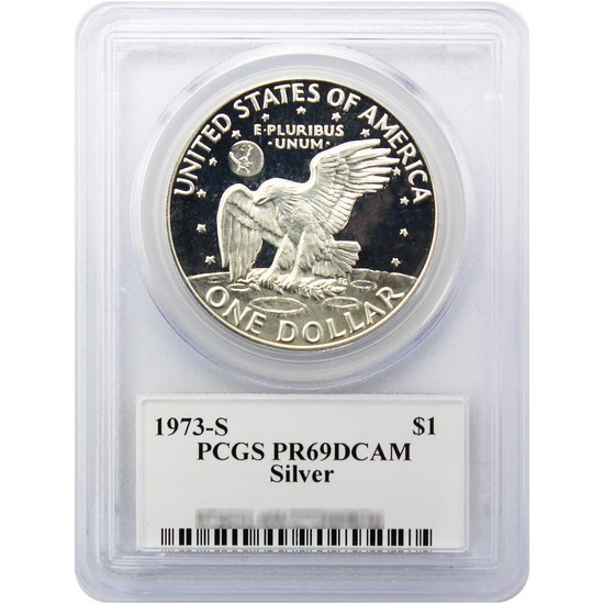 1973-S Eisenhower Dollar Silver PR69DCAM PCGS Eisenhower Label 1973-S Eisenhower Dollar Silver PR69DCAM PCGS Eisenhower Label
