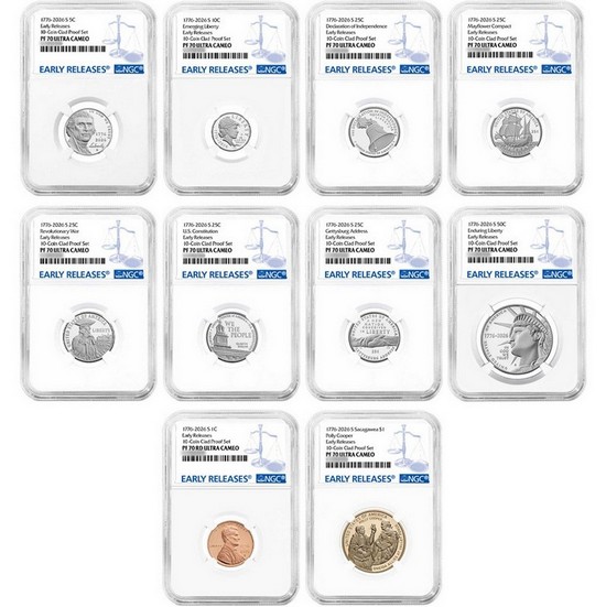 2026 S Semiquincentennial Clad Proof Set NGC PF70 UC ER Blue Label