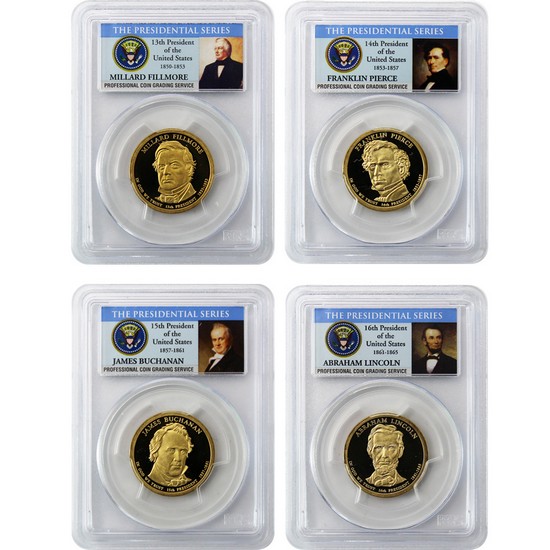 2010 S Presidential Dollars 4pc Set PR69 DCAM PCGS