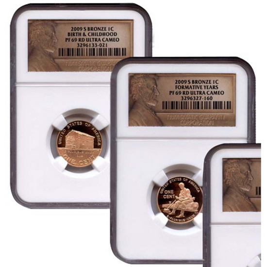 2009 S Lincoln Cent 4pc Set PF69 RD UC NGC Lincoln Label