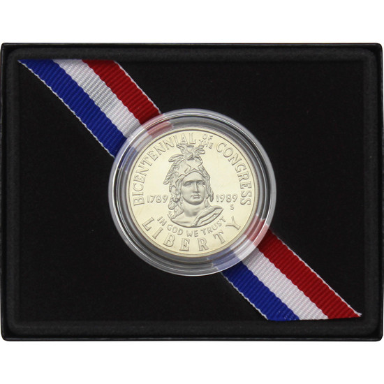 1989 S Congress Bicentennial Half Dollar PF Coin in OGP