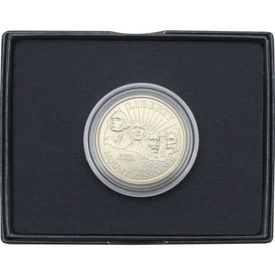 1991 D Mount Rushmore Half Dollar BU Coin in OGP