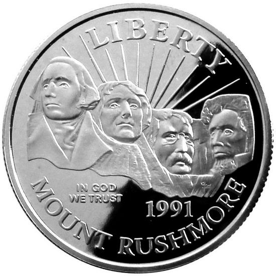 1991 S Mount Rushmore Half Dollar PF Coin in OGP