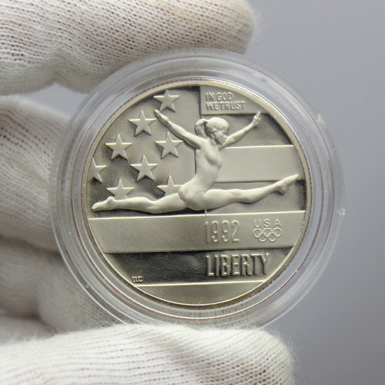 1992 S Olympic Gymnastics Half Dollar PF Coin in OGP 1992 S Olympic Gymnastics Half Dollar PF Coin in OGP
