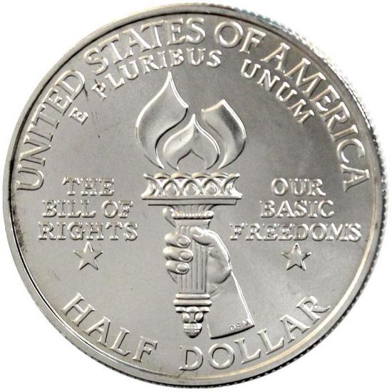 1993 W James Madison Bill Of Rights Silver Half Dollar BU Condition 1993 W James Madison Bill Of Rights Silver Half Dollar BU Condition