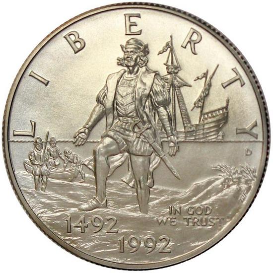 1992 D Columbus Quincentenary Half Dollar BU Coin in OGP
