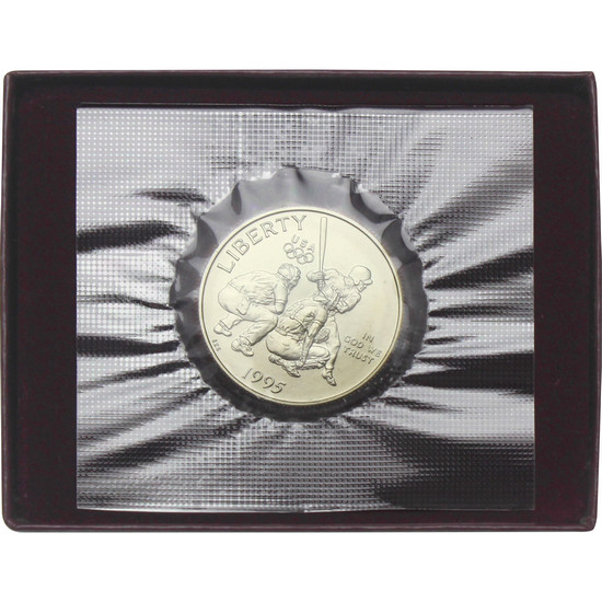 1995 S Olympic Baseball Half Dollar BU Coin in OGP