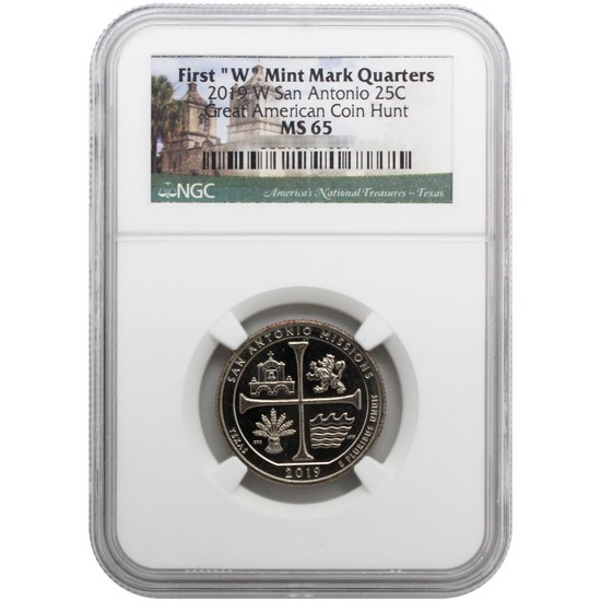 2019-W San Antonio Missions Quarter MS65 NGC Great American Coin Hunt