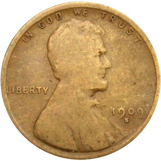 1909 S Lincoln Cent Wheat VG/F Condition