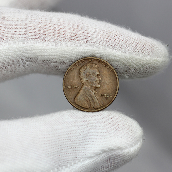 1933 D Lincoln Wheat Cent G/VG Condition