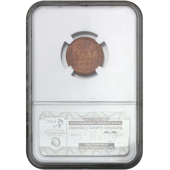 1945 S Lincoln Cent Wheat Reverse MS66 RD NGC Brown Label