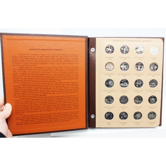 1999 - 2008 Clad Proof Washington Statehood Quarter Set in Dansco Album