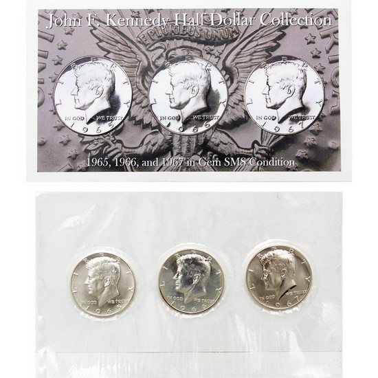US Special Mint Set Kennedy Half Dollar Trio in BU Condition