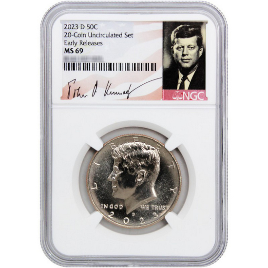2023 D Kennedy Half Dollar MS69 ER NGC Kennedy Portrait Label