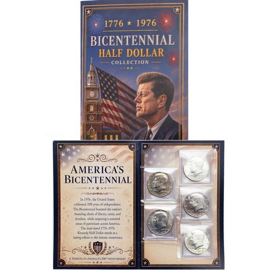 1976 John F. Kennedy Half Dollar Collection- Includes All 5 Varieties of the 1976 JFK Half Dollar