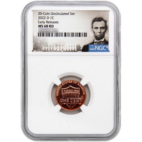 2022 D Lincoln Cent From the Uncirculated Set MS68 RD ER NGC Portrait Label