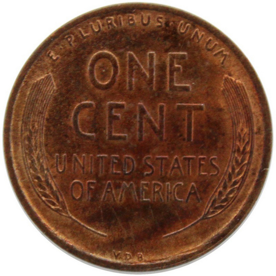 1909 VDB Lincoln Cent Wheat Reverse Red Brown BU 1909 VDB Lincoln Cent Wheat Reverse Red Brown BU