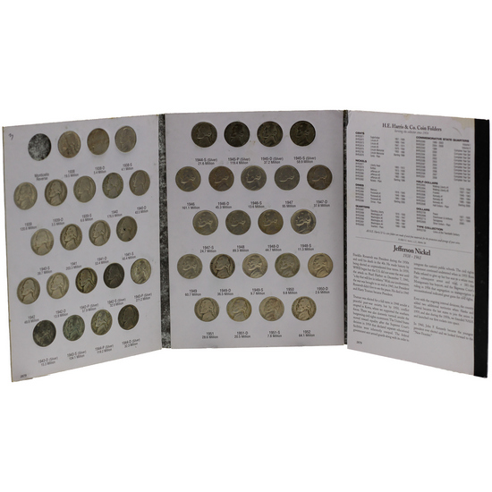 1938-1961 Jefferson Nickel Set in VG/F Condition(Various Folders) 1938-1961 Jefferson Nickel Set in VG/F Condition(Various Folders)