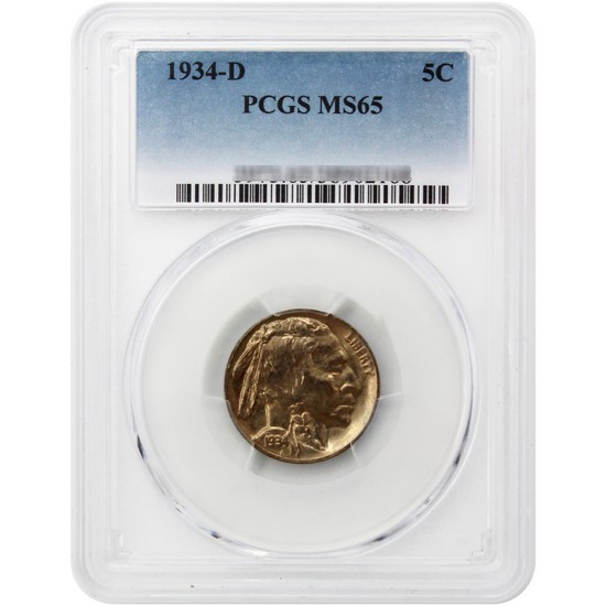 1934 D Buffalo Nickel MS65 PCGS