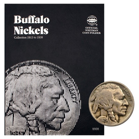 1913-1938 Partial Buffalo Nickel Set in Tri-Fold Album 59 Coins