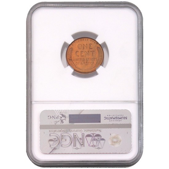 1942 Lincoln Cent Wheat Reverse MS66 RD NGC Brown Label